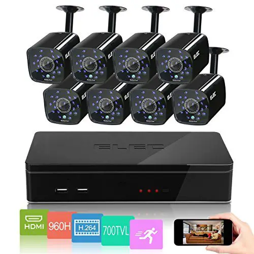 ELEC 8CH HDMI 960H DVR 700TVL Outdoor Indoor Day Night IR-CUT CCTVSurveillance Home Video Security Camera System