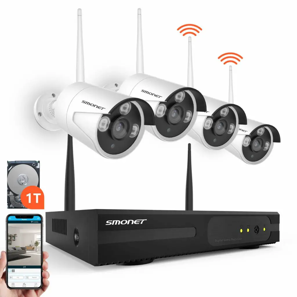 Smonet 4CH 720P HD NVR Wireless Security CCTV Surveillance Systems